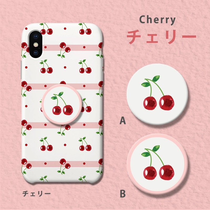 Feragatha Hardcase Fullprint Custom Case Tema Buah Fruit Cherry + Popsocket Hampir Untuk Semua Jenis Hp