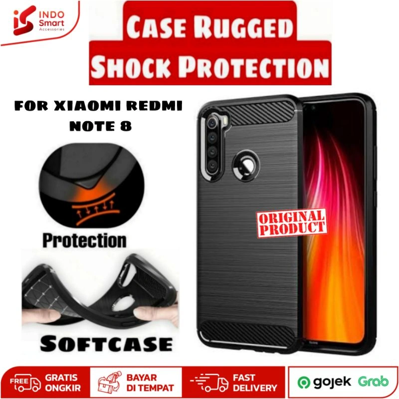 Softcase Xiaomi Redmi Note 8 Casing Ipaky Carbon Shock Rugged Protection