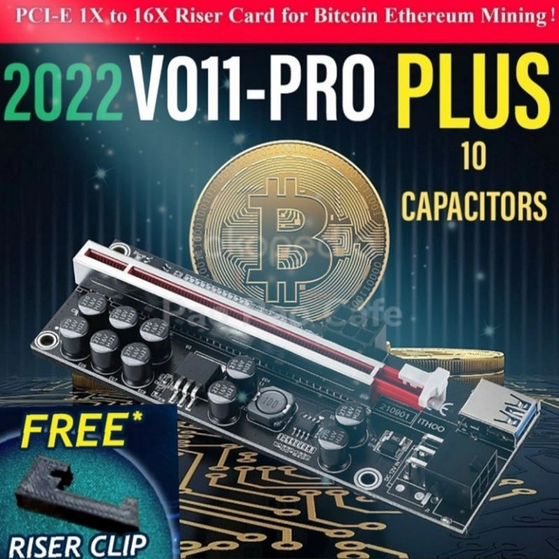 PciE Riser ver 011 PRO PLUS ver011PRO 014 PRO 010S plus GPU USB VGA MINING BITCOIN 1X to 16X 6-Pin