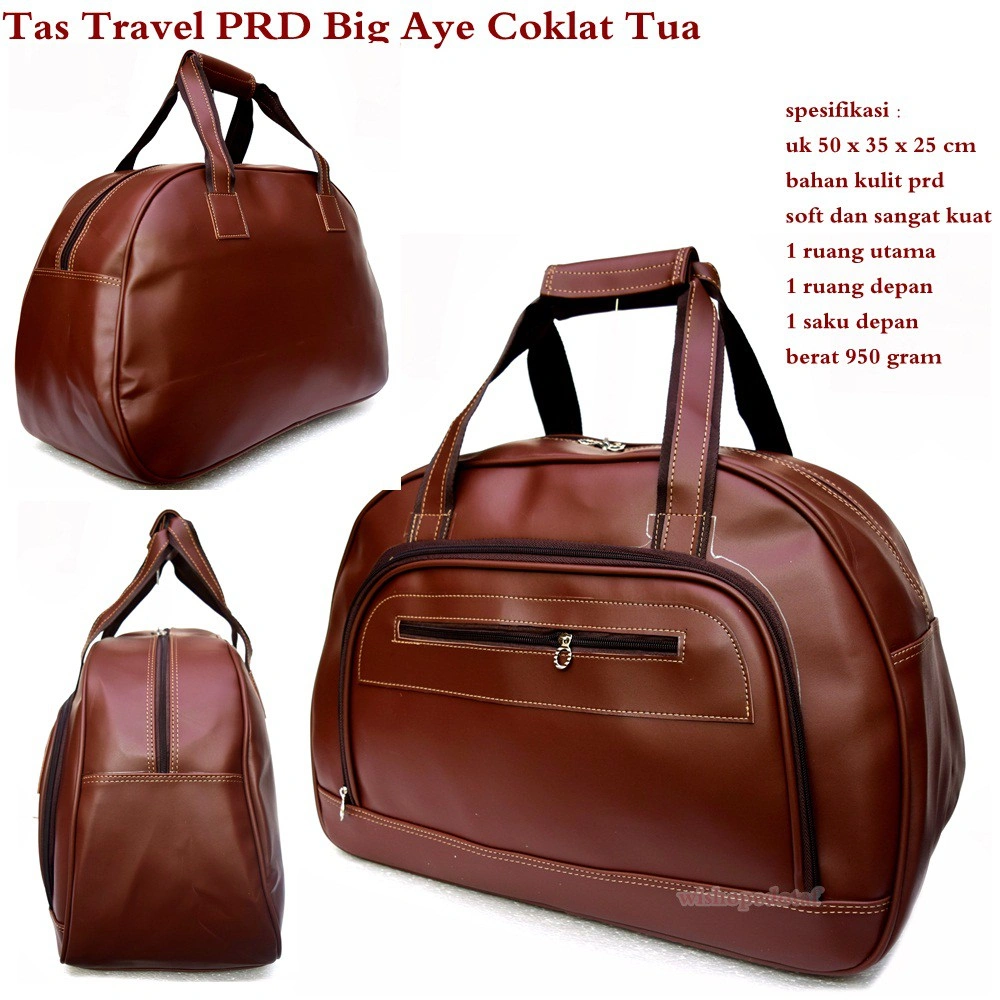 Tas Travel Besar Kulit Big Aye coklat tua Best Seller