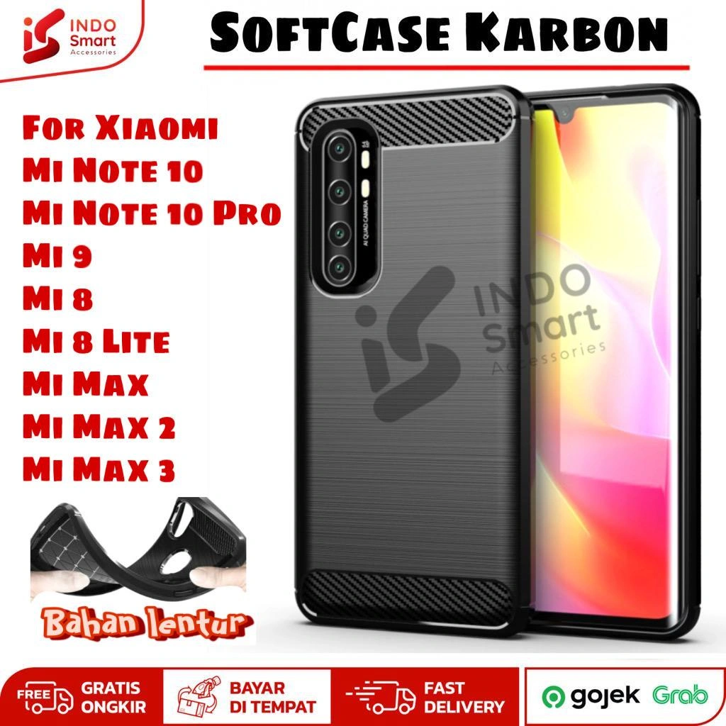 Softcase Xiaomi Mi 8 9 Max 2 3 Note 10 Pro Lite Casing Ipaky Carbon Rugged Shock Protection Silikon