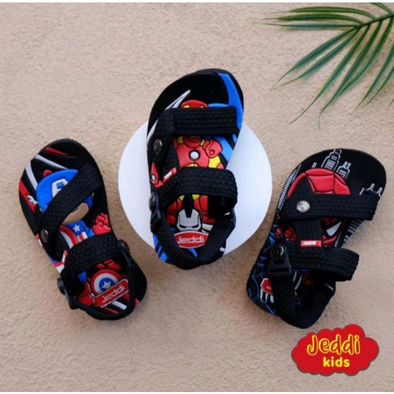 JEDDI KIDS GNG 01 [Superhero] Sandal Gunung Anak Cowok Sendal Selop Anak Cowok Sendal Slip On Motif Superhero
