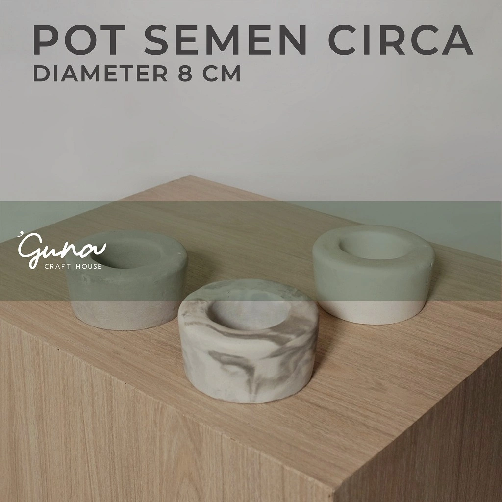Pot Semen Circa Lingkaran - Pot Kaktus Succulent Circle - Dekorasi Tanaman Sukulen - Pot Mini Bulat