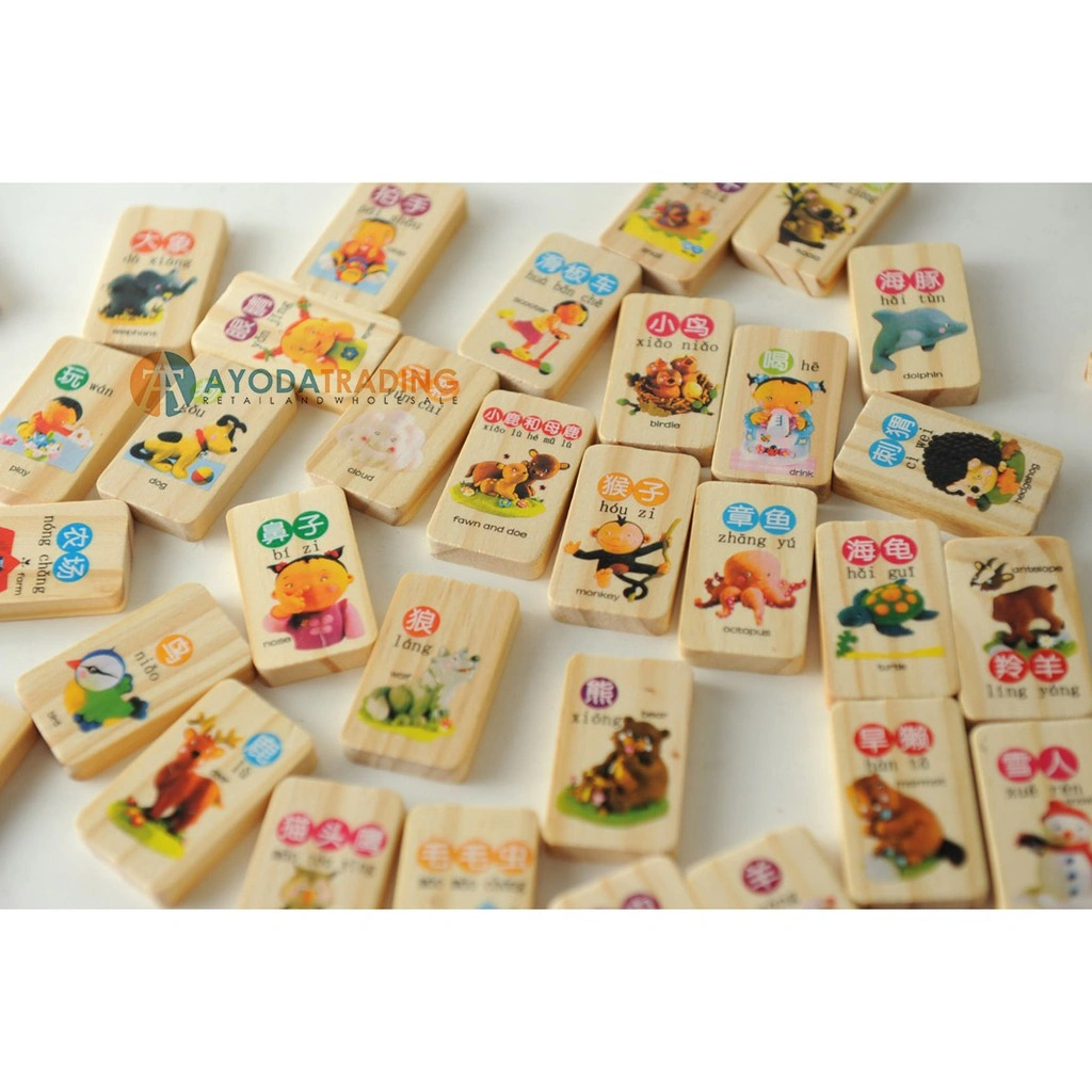 Mainan Edukasi Mandarin Domino Flash Card Balok bukan Lego