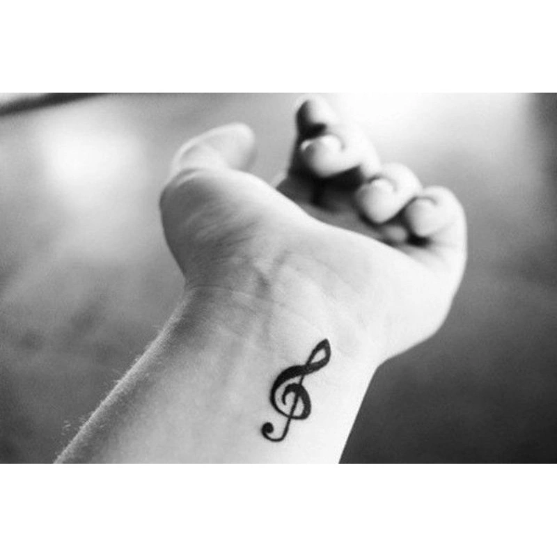 Tato Basic Tahan 5-7 Hari Tato Temporer Tato music not balok Stiker Tato Minimalis - A