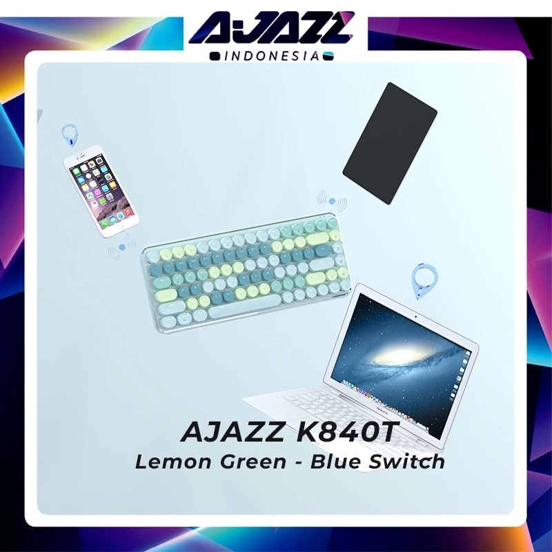 Ajazz K840T 75% Mechanical Keyboard Three-Mode White Backlight