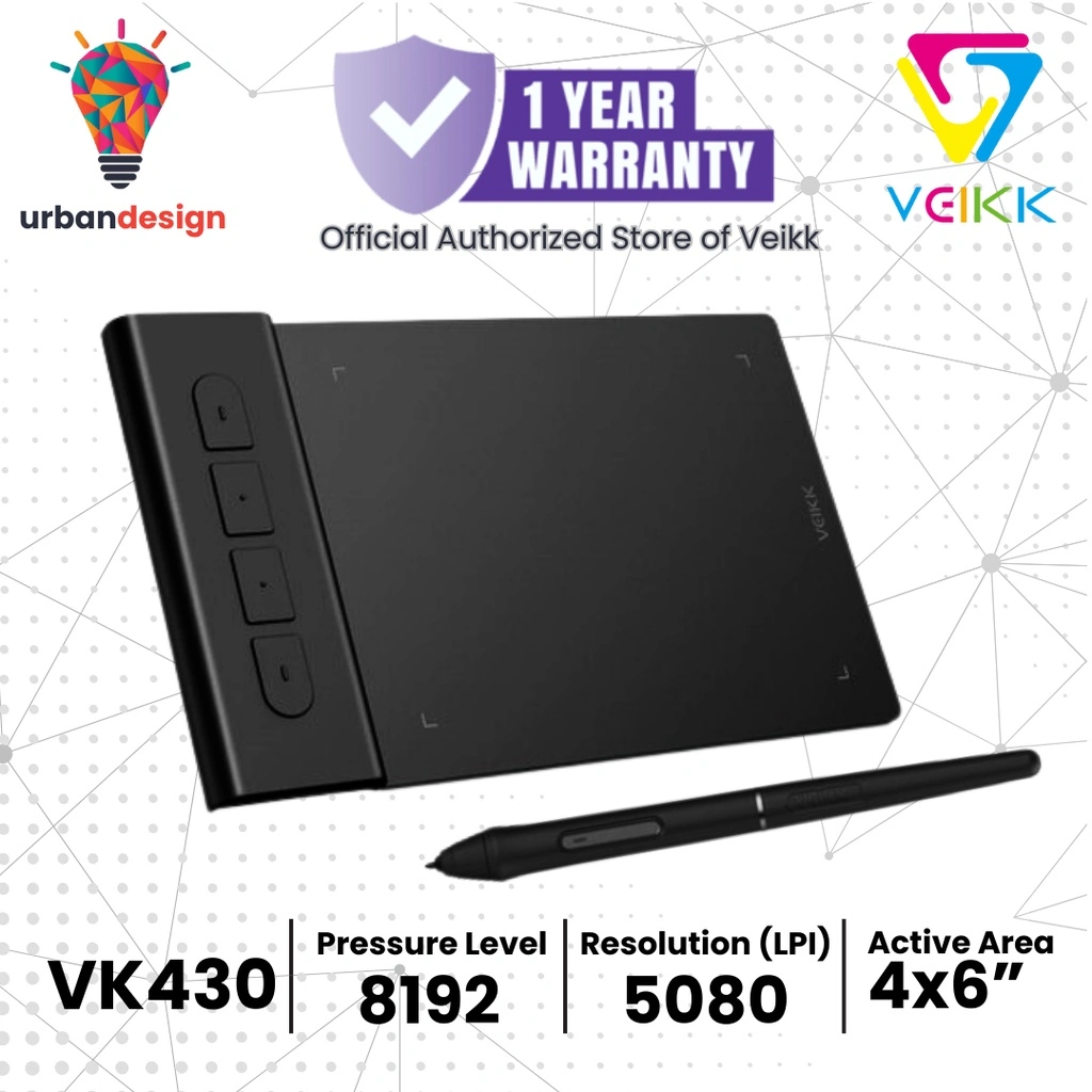 Drawing Tablet VEIKK VK430 Digital Graphic Tablet OSU Alt S640 VK640 A30
