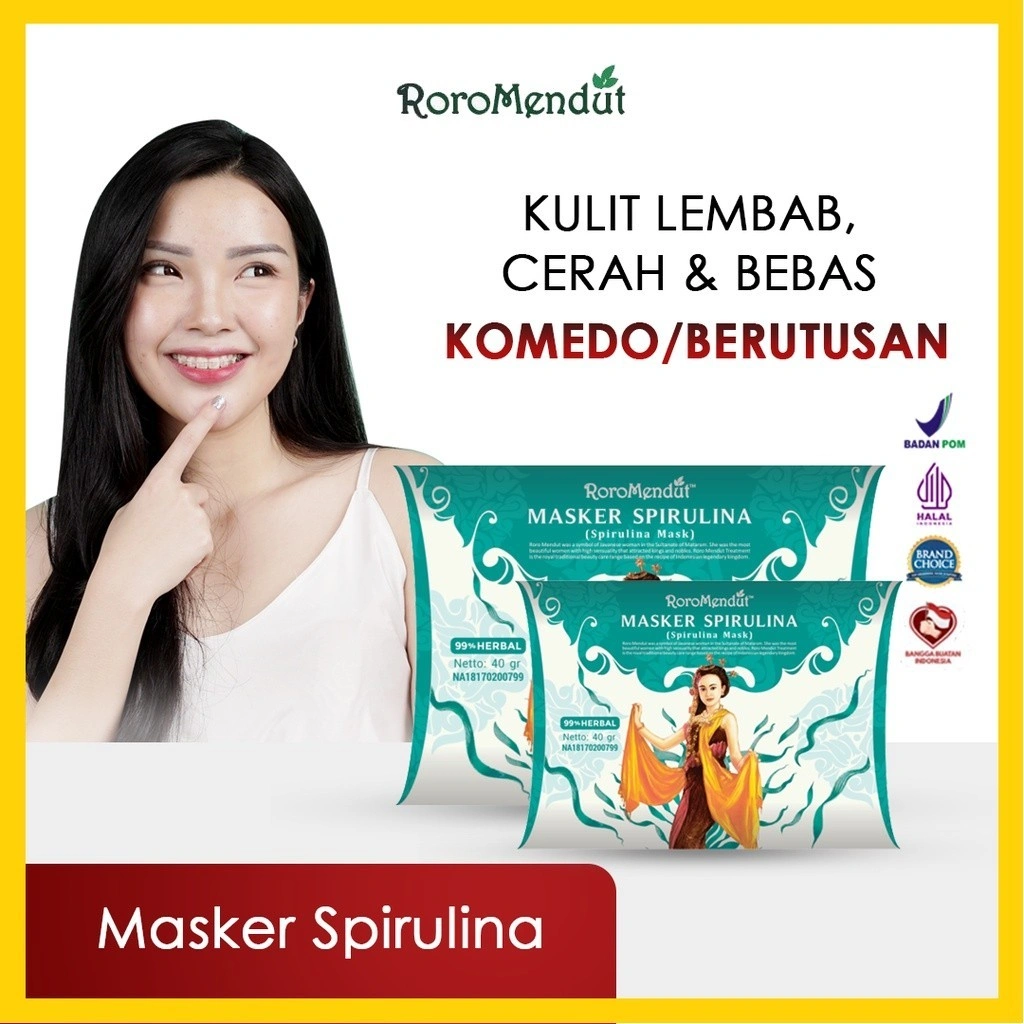 𝐑𝐎𝐑𝐎 𝐌𝐄𝐍𝐃𝐔𝐓 Masker Spirulina Whitening Anti Acne Mask |BPOM HALAL Skincare  Jerawat Meradang Beruntusan Komedo Radang Iritasi Purging Breakout Bopeng Pori Besar Blackhead Whitehead Sebum Minyak Oil Control Salep Pelicin Glowiing Kulit Wajah Muka Face Glow