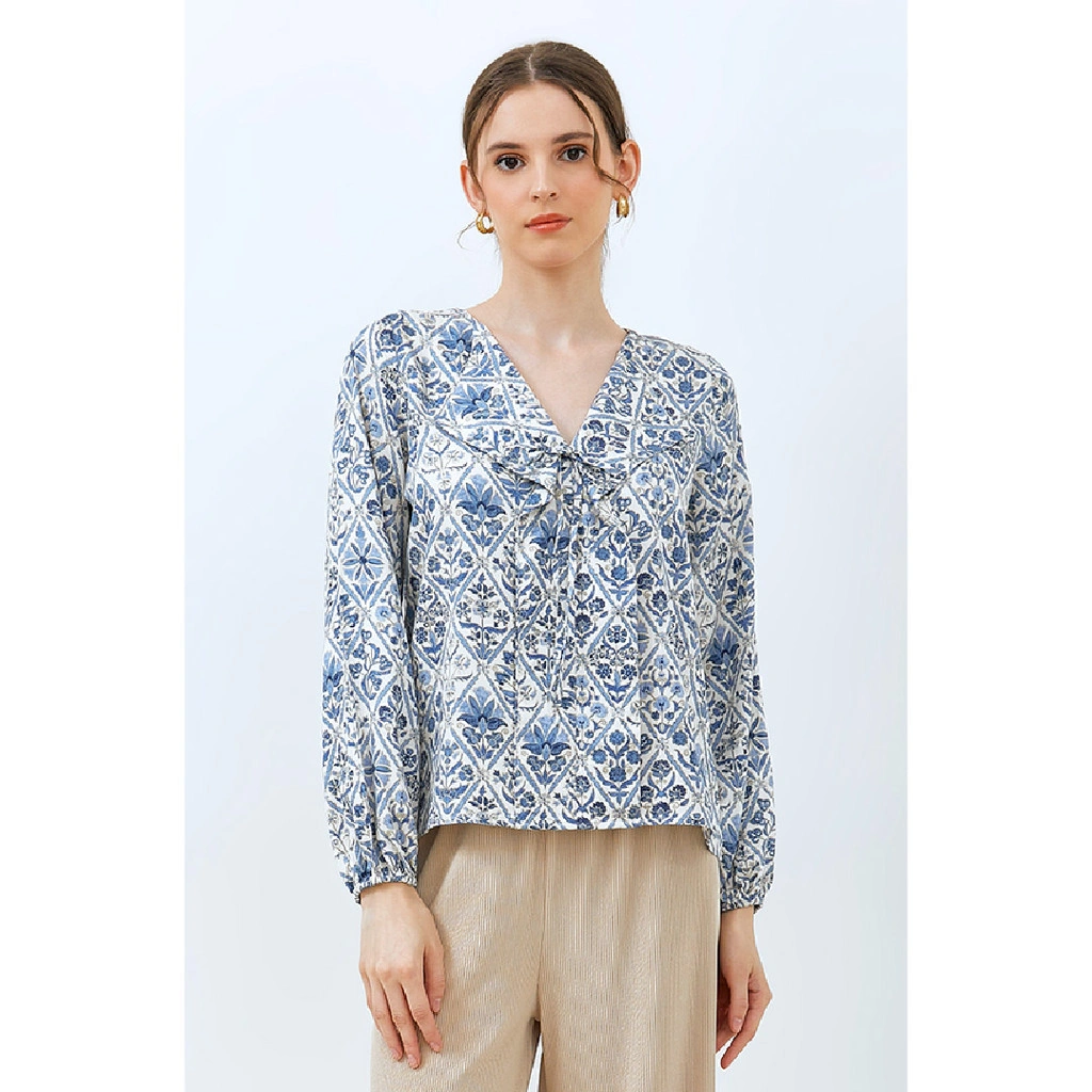 Morphidae x EcoVero -  Serlina Blouse Wanita Lengan Panjang Collection