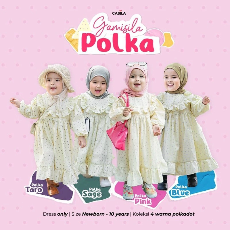 CASILA Dress Anak Perempuan Motif Polka - Dress Casila Baby