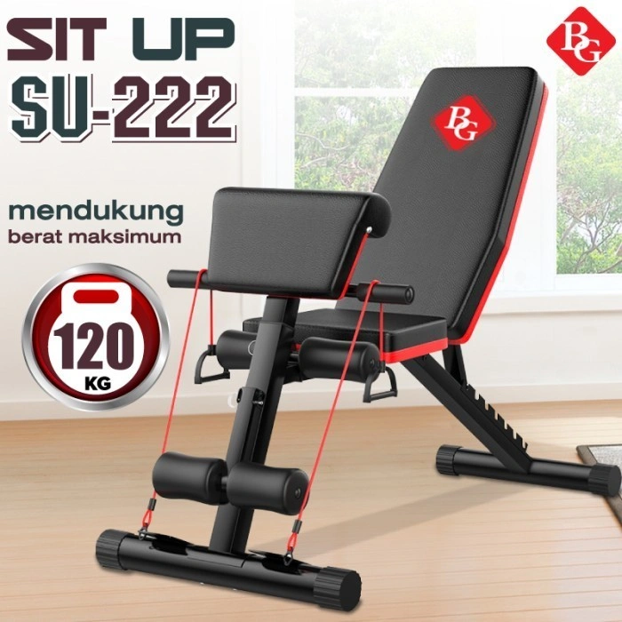 BG SPORT Sit Up Bench 5 IN 1 Alat Fitness Multifungsi Latihan Otot Perut Dumbell Sit Up Board