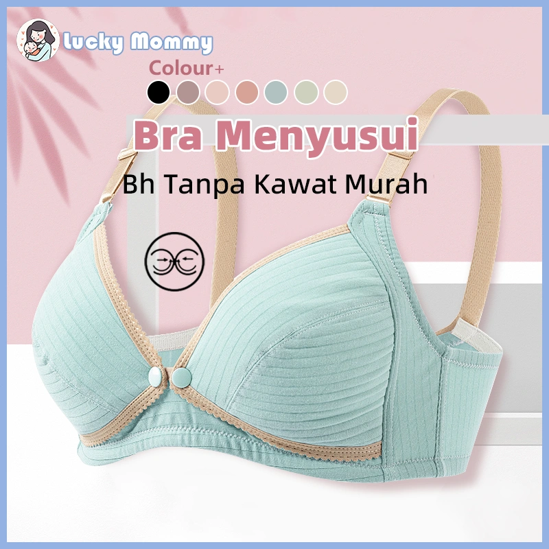 Cup B-C Bra Menyusui Nursing Bra Kancing Depan Bahan Katun Tanpa Kawat Bra Menyusui Pakaian Dalam Wanita XY01