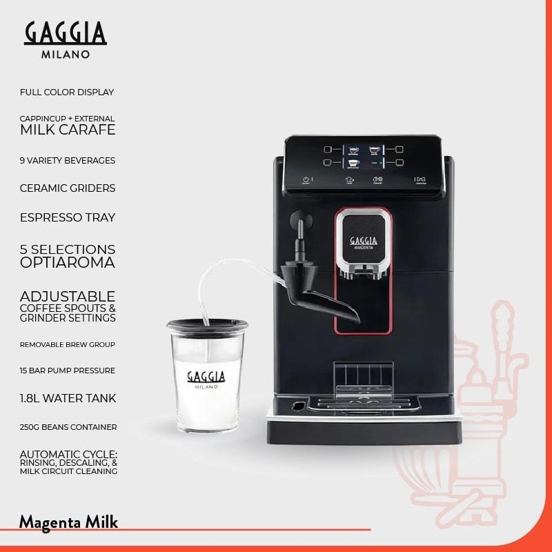 Gaggia Magenta Milk Automatic Espresso Machine / Mesin Kopi Otomatis