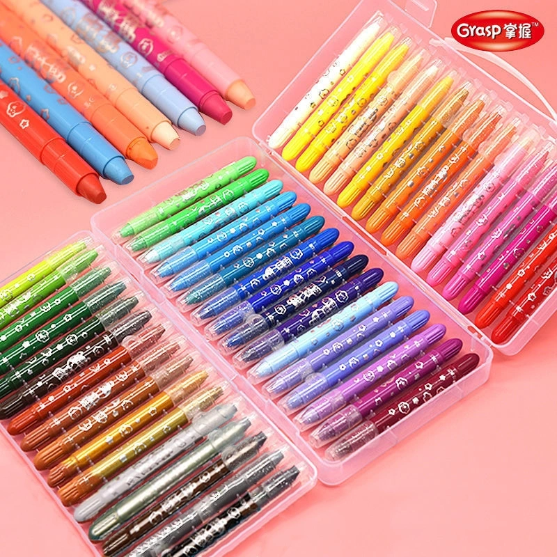 Crayon Grasp Mata Sedang 12/36/48 Warna Krayon Lembut Water Soluble Crayon
