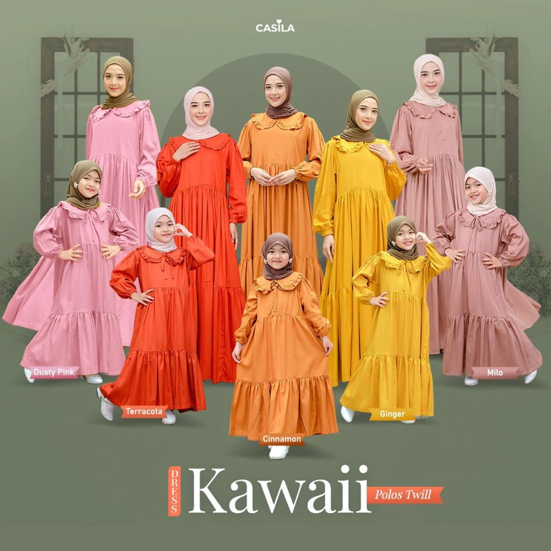 CASILA Kawai Polos - Gamis Umroh Anak couple ibu dan anak