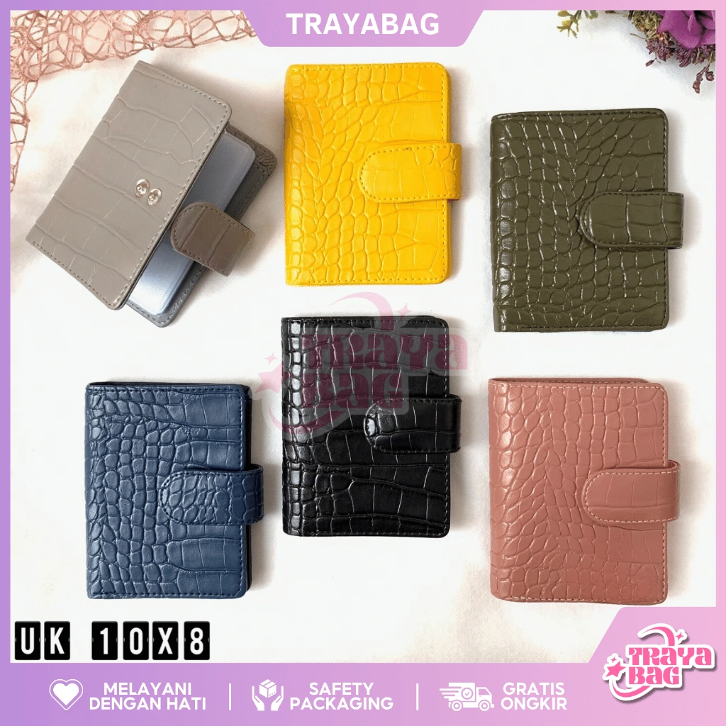 DOMPET KARTU MUNGIL KANCING IMPORT CROCO DOP 14 LBR A