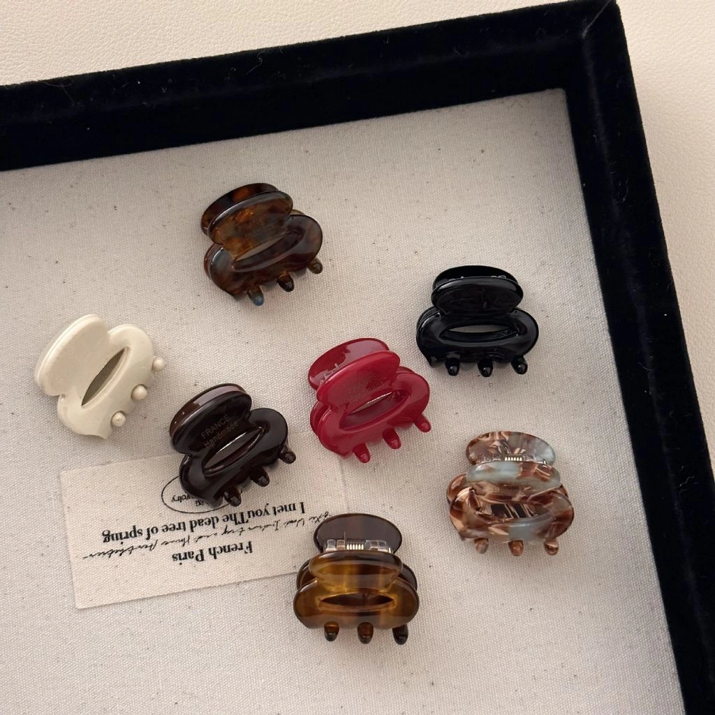 LEOPARD MARBLE PATTERN PONYTAIL SMALL HAIRCLIP HAIR CLAW CLIP JEPIT JEPITAN RAMBUT PONI KOREA KOREAN STYLE MINI KECIL CUTE MACAN TUTUL MOTIF WARNA WARNI RETRO LUCU