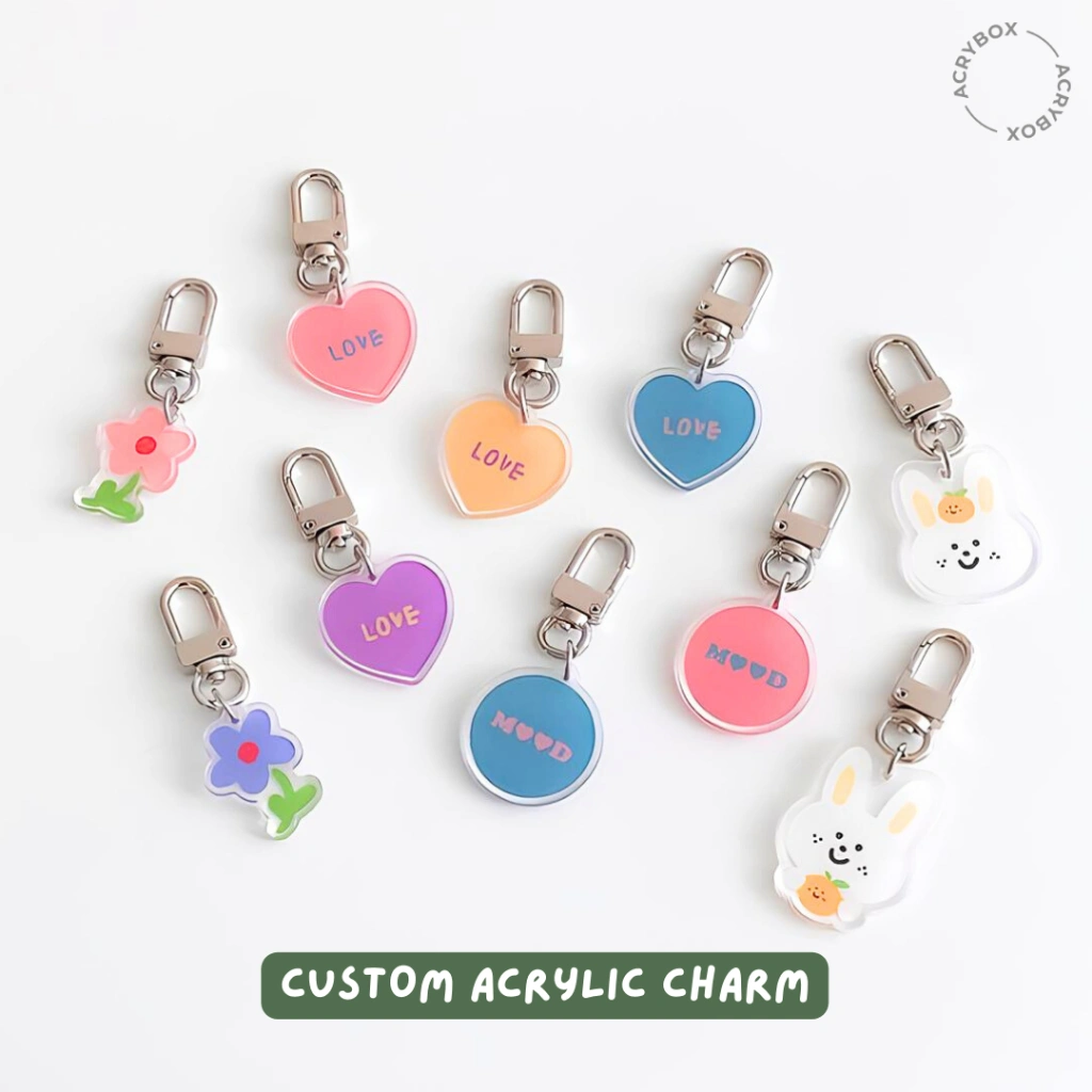 Custom Charm Gantungan Kunci Acrylic (UKURAN KECIL, BELUM TERMASUK GANTUNGAN)