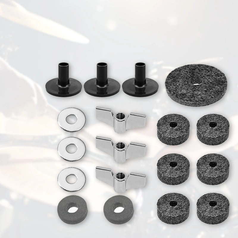 18pcs/set Kit Drum Wing Nut Cymbal Drum Key Cymbal Ring Washer Wing Nut Sleeve cymbal wing nut washer Kunci Tuning Drum