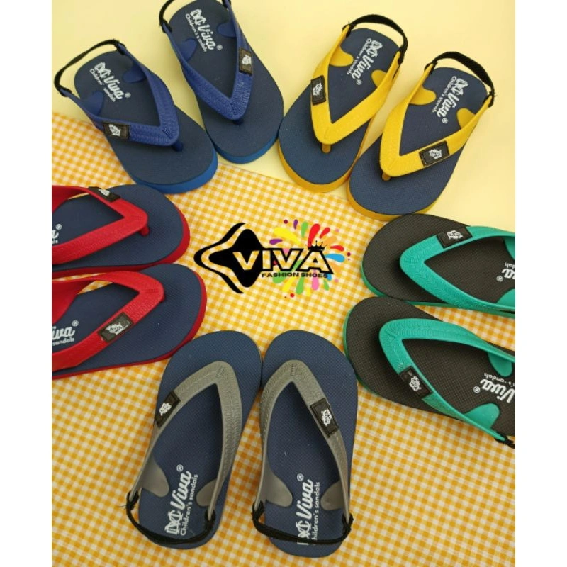 Viva Kids Sandal Jepit Bayi Karet Tali Belakang laki Laki Laki Perempuan usia 0,5bulan - 3 tahun