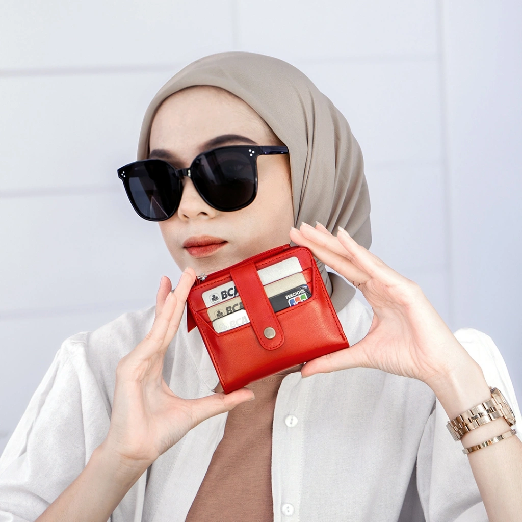 Kenes Leather Dompet Kartu Wanita Kulit Asli STEVIE - Free Grafir Nama