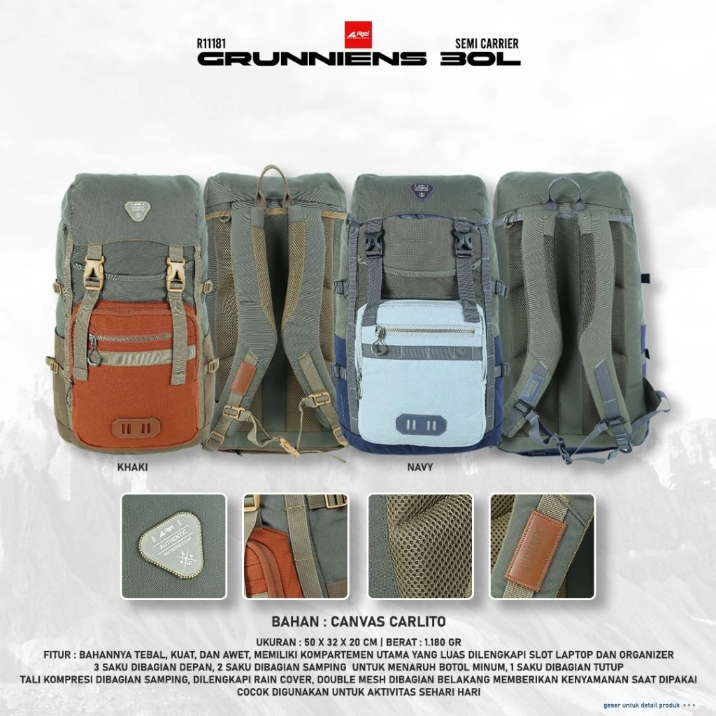 Tas Ransel Semi Carrier Grunniens 30 Liter Arei Outdoorgear