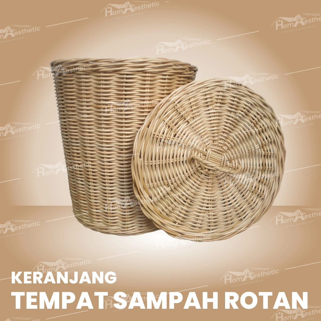 Keranjang tempat Sampah tong sampah unik lucu murah dari ROTAN