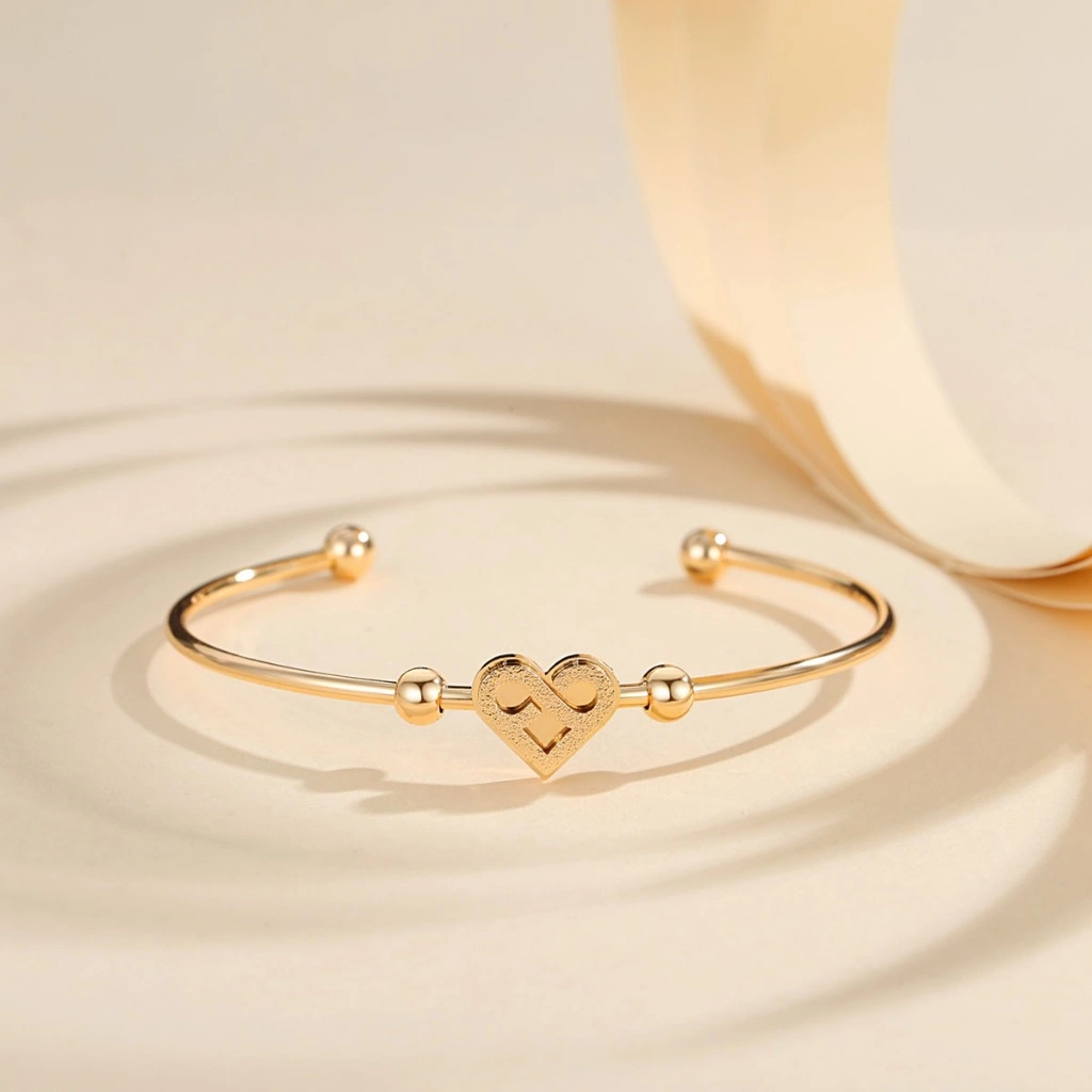 Lanme Jewelry Gelang Cinta Lapis Emas Anti Luntur Bahan Stainless Steel Aksesoris Wanita Dewasa Korea LM509
