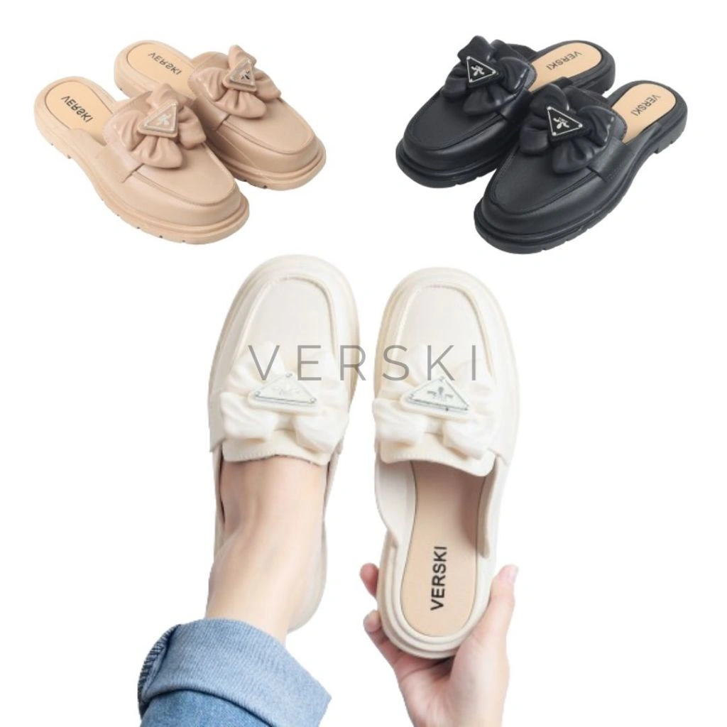 VERSKI Chloe Sandal Wanita Sendal Slop Wanita Slipper Rumah Sandal Slip-On Sendal Rumah Sandal Rumah Anti Slip Sendal Jelly