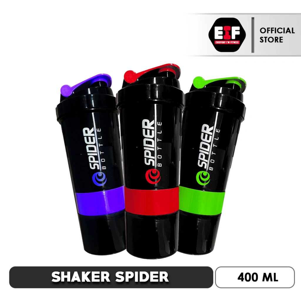 SHAKER SPIDER Smart Shaker Bottle - Botol Minum Olahraga Gym 400 Ml BPA Free