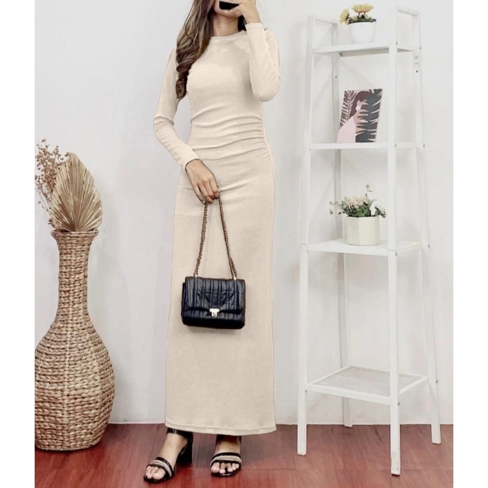 Faiq Colection Basic Knit Dress Kerut Samping Jisso