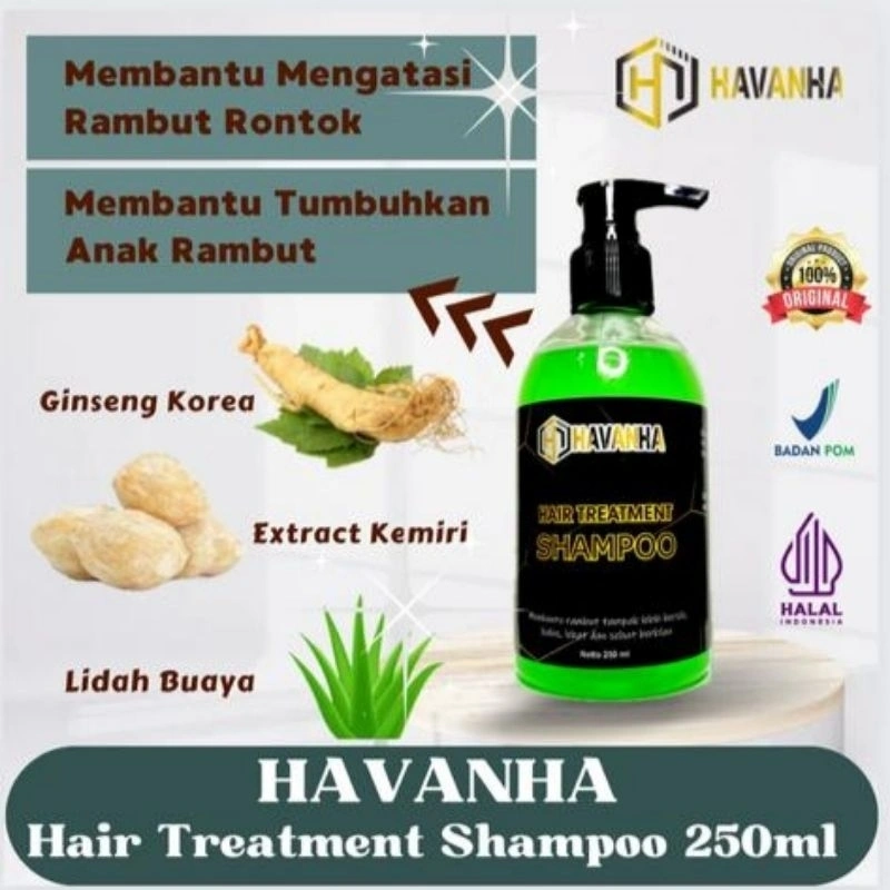 HAVANHA Shampo Penumbuh Rambut Botak Rontok Shampoo Anti Hair Fall Treatment Sampo Mengatasi rambut