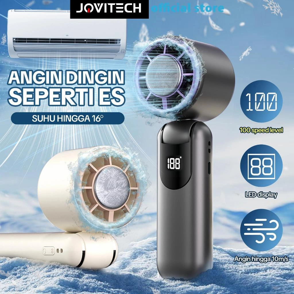 Jovitech Portable Adjustable Turbine High-Speed ​​Fan with LED Digital Display 10m/s Strong Wind 100 Wind Speed ​​Levels Foldable - FN50