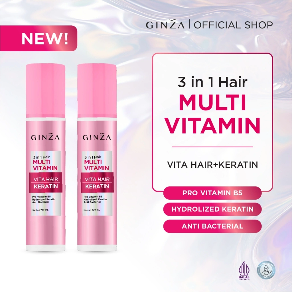 BELI 2 LEBIH HEMAT | Ginza 3 in 1 Hair Multi Vitamin | Perfume Vitamin Hair Mist 100ml | ISI 2