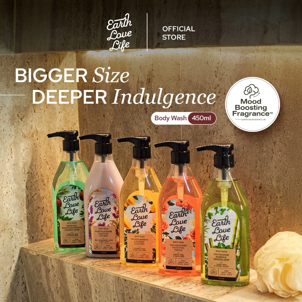 [BEST SELLER] Earth Love Life Body Wash 450ml | Sabun Wangi | Sabun Mandi Cair | Lotion Cerah & Wangi | Sabun Melembapkan | Sabun Jerawat Punggung | Kulit Sensitif | Sabun MenCerahkan | SPF | Alergi | Niacinamide | Sabun Mandi Premium | Sabun Tara Basro