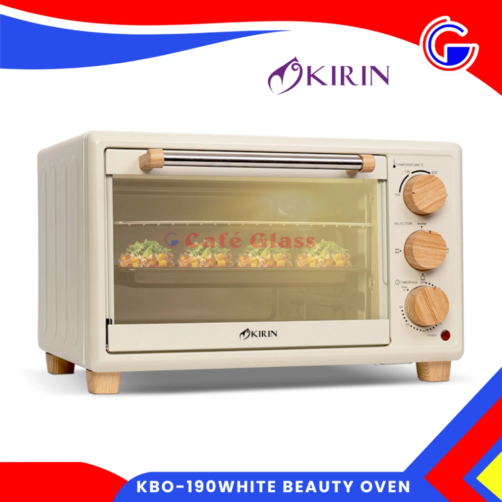 KIRIN OVEN LISTRIK KBO-190 WHITE BEAUTY OVEN 19L I LOW WATT 600W I OVEN PANGGANG LISTRIK MINIMALIS
