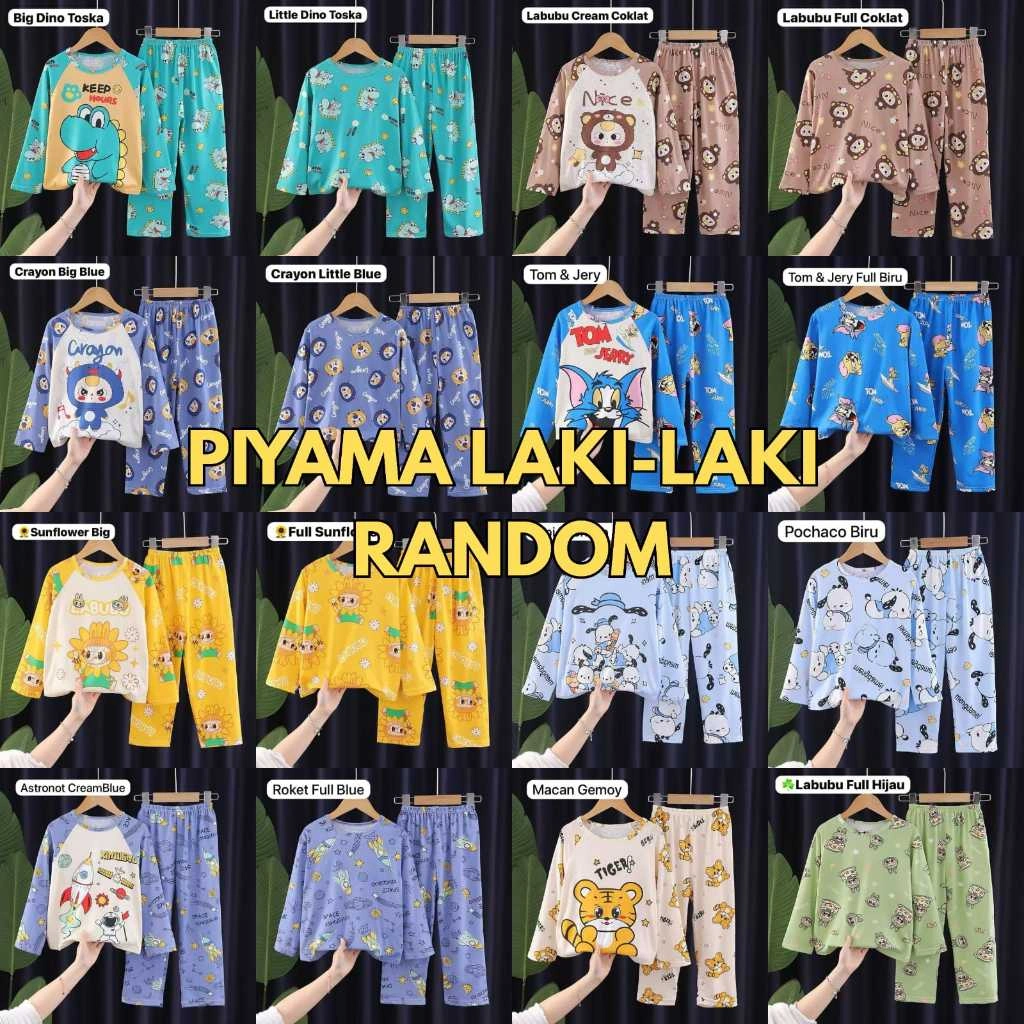 Piyama/Baju Tidur Anak Laki-Laki 4-5 Tahun Motif Random