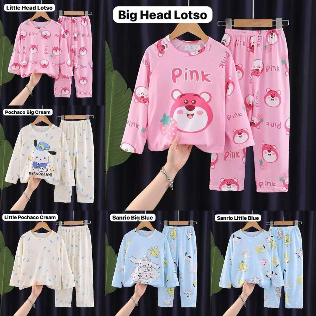 Piyama/Baju Tidur Anak Perempuan Import Premium Motif Lucu  Umur 4-15 Tahun