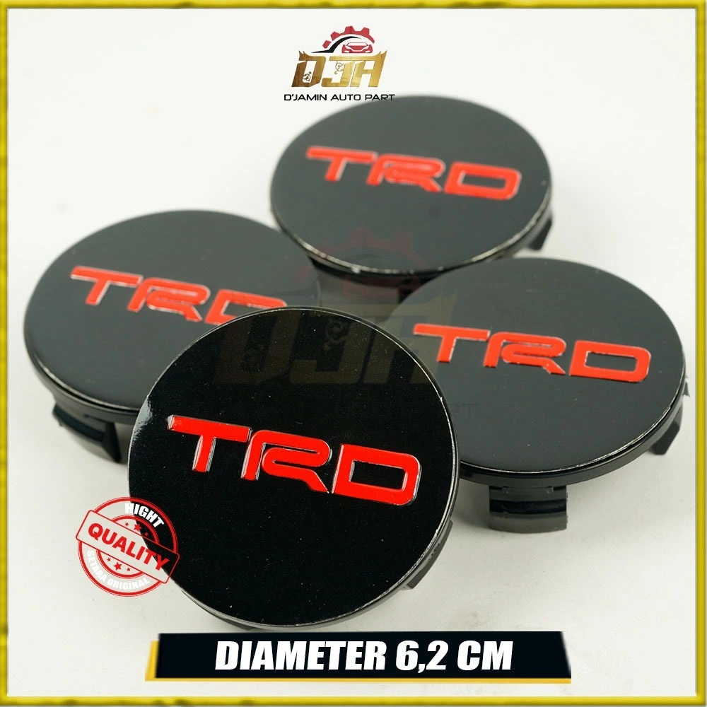 Dop Roda Tutup Velg Variasi TRD MERAH INNOVA 2005-2020 RUSH 2018-2022 Diameter 6,2 Cm