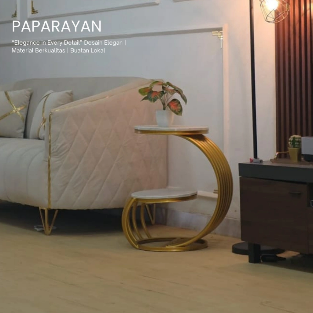 Paparayan Meja sudut samping dua lapis Meja penyimpanan sudut Meja samping sofa Meja kopi Meja samping tempat tidur Meja ruang tamu