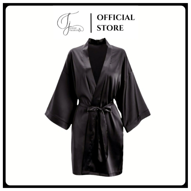 SJPOP Baju tidur Sexy Kimono Set lace bahan satin AsCalor Sutra piyama
