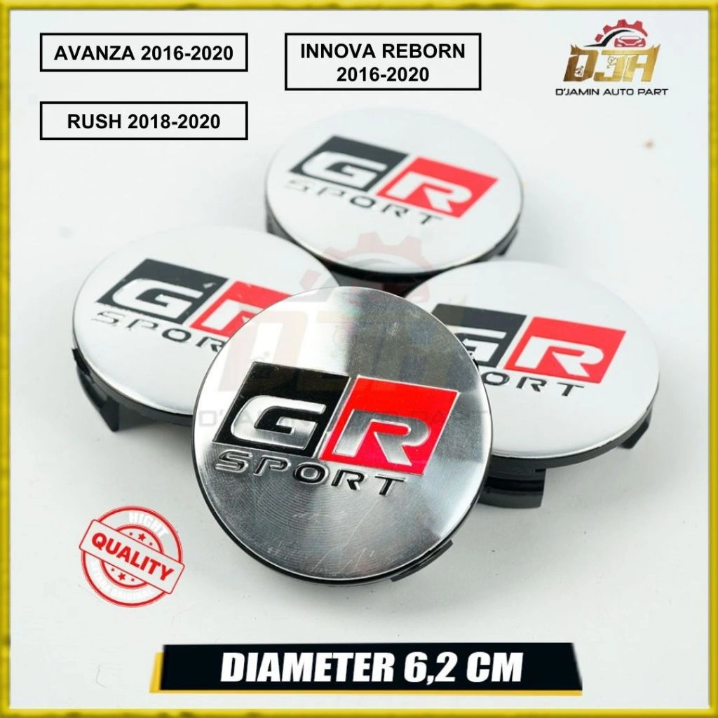 Dop Roda Tutup Velg Variasi GR SPORT Innova Reborn Avanza 2016-2020 Rush 2018-2020 Diameter 6,2 Cm
