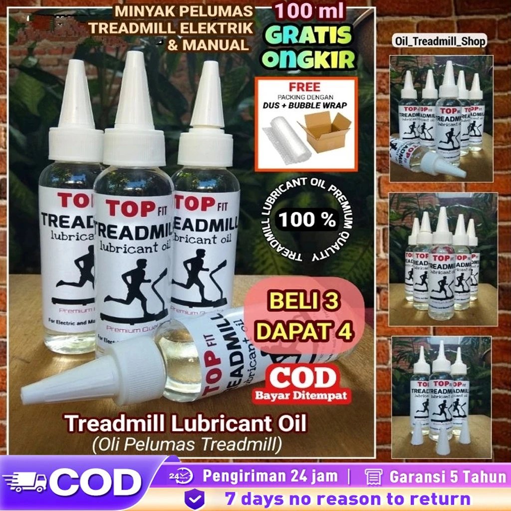 Minyak Pelumas Treadmill Electric dan Manual 90ml / Treadmill Lubricant Oil / Pelumas Alat Olahraga Fitness Gym Treadmill Sepeda Statis Cross Trainer Elliptical Home Gym / Oli Treadmill Elektrik Manual / Silicone Oil Treadmill