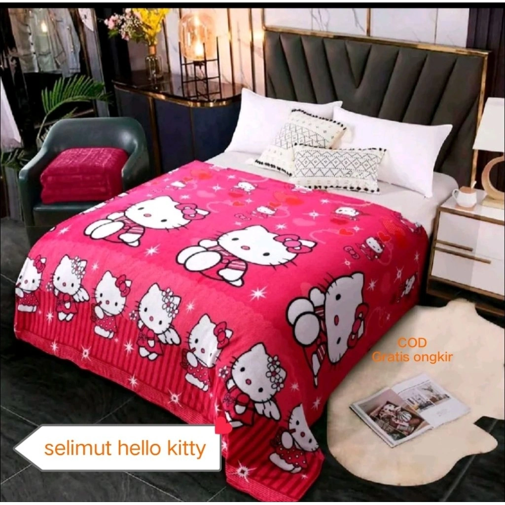 selimut tebal doraemon uk 150x200cm selimut hello kitty selimut anak dewasa remaja karakter kartun terbaru