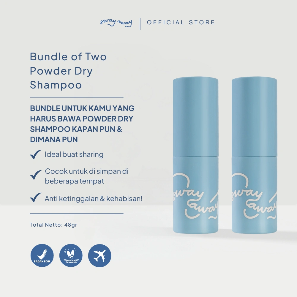 Sway Away Powder Dry Shampoo Non Aerosol Bundle 2 Botol | 24gr