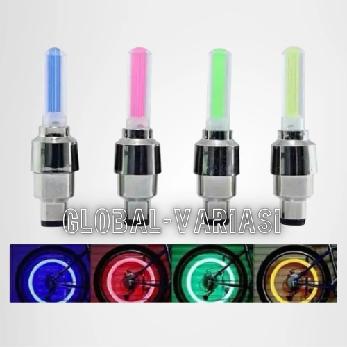 Tutup Pentil Ban Led Bike Car Tyre Neon Led Ban Motor Mobil Sepeda  Nyala Berputar Plus Baterai
