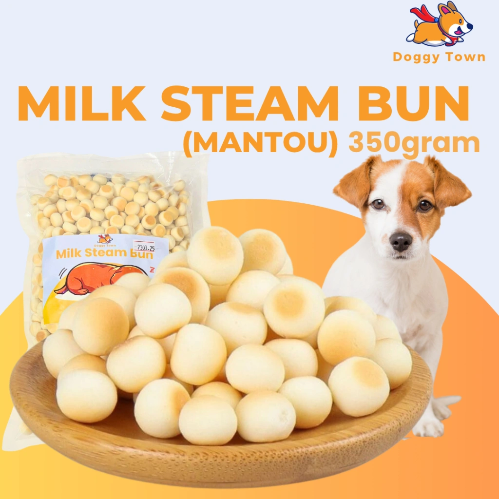 Snack Anjing 350 gram Milk Steam Bun Snack Anjing Roti Mantou Treats Snack Biscuit Anjing Cemilan Anjing