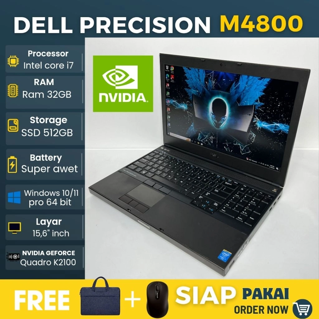 Laptop Dell Latitude Intel core i3 / i5 / i7 Gen 8 Ram 32GB / 16GB SSD 256GB Windows 11 - siap pakai