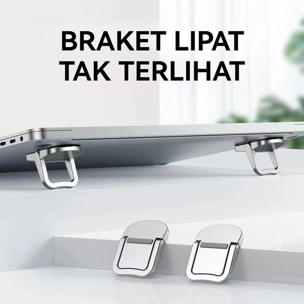 Universal Bahan Laptop Metal Dilipat Portable Pcs Holder 2 Anti Bracket Bisa Notebook Panas-HU Stand