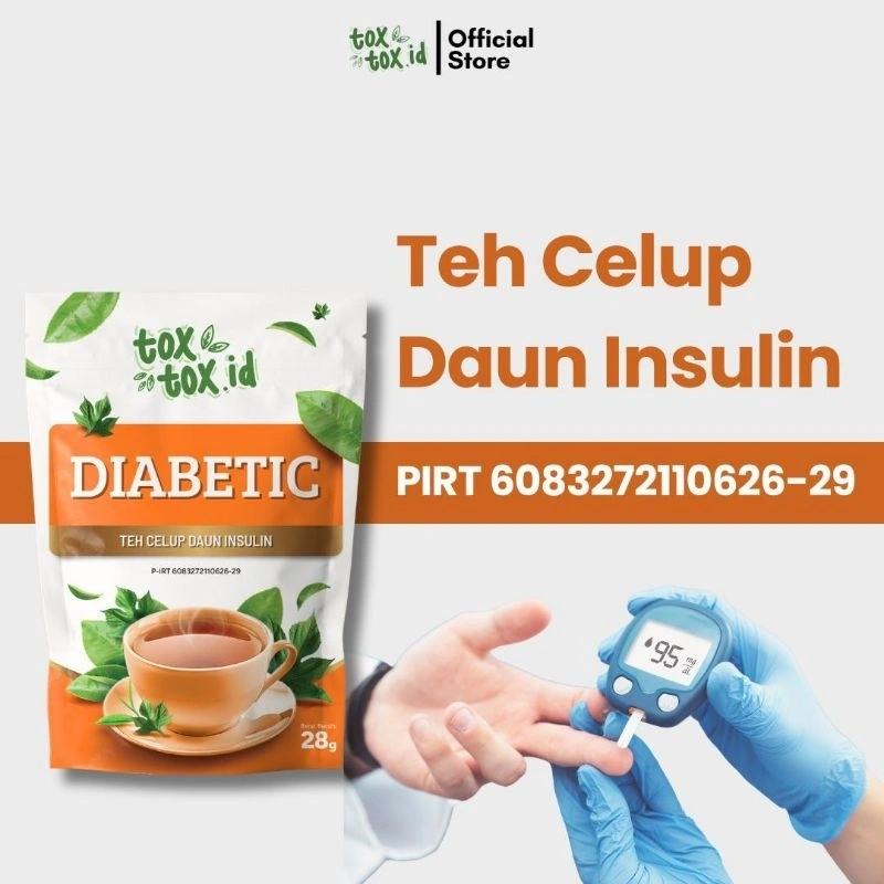 "TOXTOX Diabetic – Teh Herbal Daun Insulin untuk Jaga Gula Darah & Kesehatan Liver"